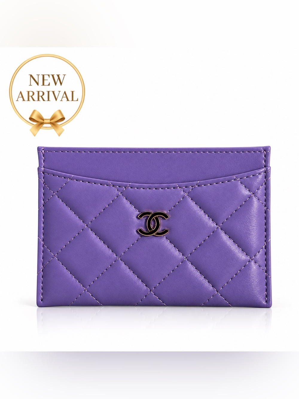 💜 Women’s Quilted Card Holder – Purple 💜